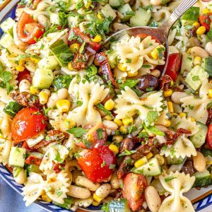 Homemade vegan pasta salad recipe