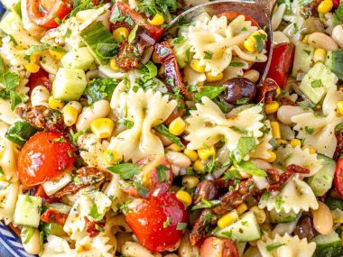 Homemade vegan pasta salad recipe