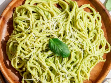 vegan avocado pesto pasta recipe