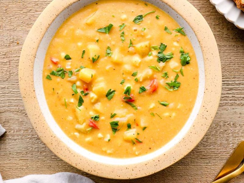 Easy Vegan Corn Chowder Recipe To Try
